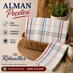 Alman Peçetesi 10'lu Paket Beyaz